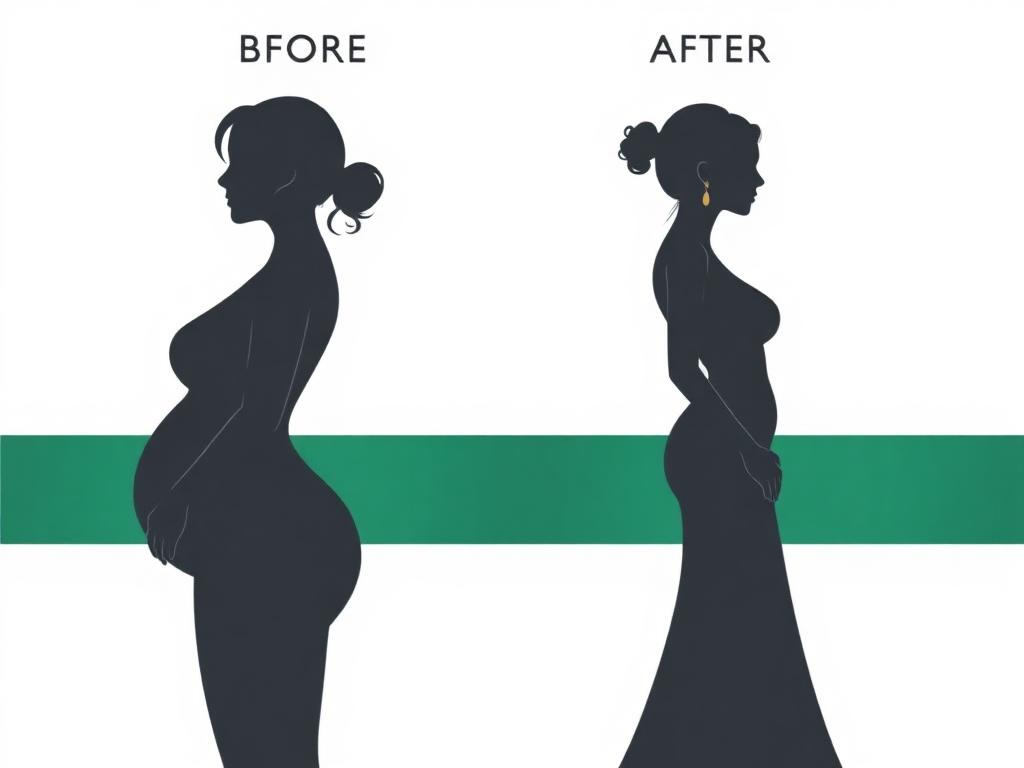 Ilustração de transformação antes e depois